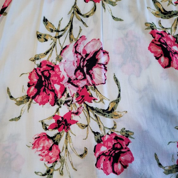 Floral Spring Sundress, Bohemian Summer Dress, Button down Dress, Size L - Picture 8 of 8